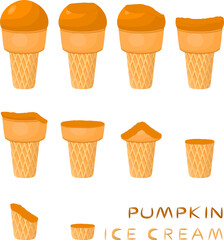 Big set various sweet tasty natural ice cream