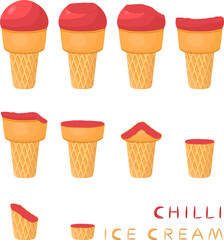 Big set various sweet tasty natural ice cream