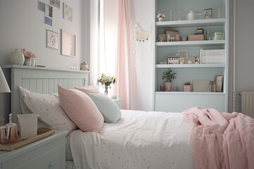 modern bedroom pastel