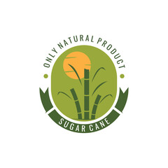 Natural Sweet Sugar Cane Plant Logo Template.