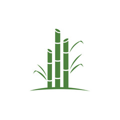 Natural Sweet Sugar Cane Plant Logo Template.