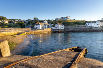 The slipway at the coastal village of Portmellon Cornwall England UK