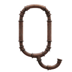 Copper Pipes 3D Alphabet or Lettering - View 1