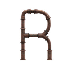 Copper Pipes 3D Alphabet or Lettering - View 1