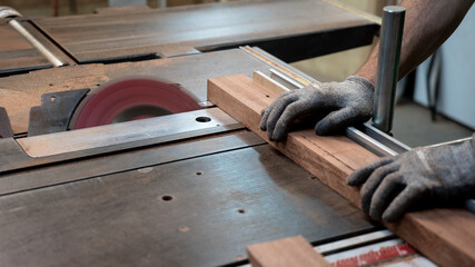 Cutting Timber Table Saw