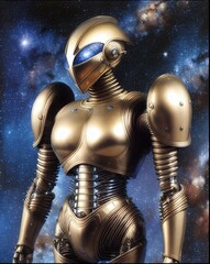 Fototapeta premium alien robot in space