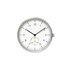 Minimalist watch face of wristwatch white dial isolated on transparent background
