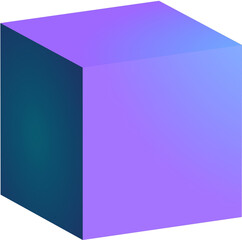 3d purple and blue gradient square