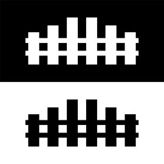 black and white fence icon in trendy flat design