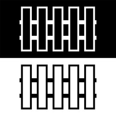 Fototapeta premium black and white fence icon in trendy flat design