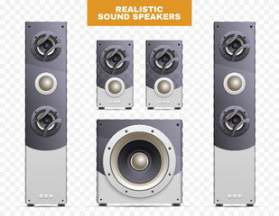 Isometric Isolated Sound Speakers Icon Set