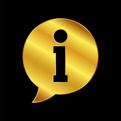 information symbol in gold color