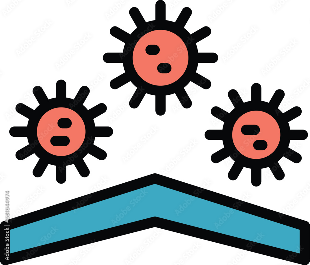Poster block viruses icon. outline block viruses vector icon for web design isolated on white background co