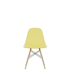 yellow plastic chair isolated on white, 3d render