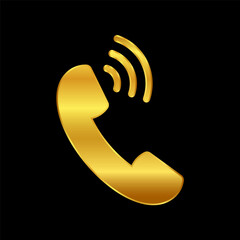 telephone icon in gold color