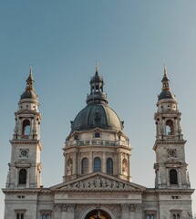 Obraz premium Low angle shot of St. Stephen's Basilica in Budapest, Hungary