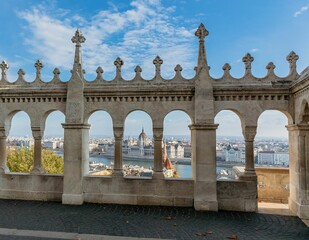 Mesmerizing cityscape of Budapest viewed from Fisherman's bastion, Hungary