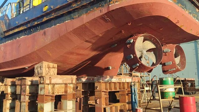 ship in dock for repairs