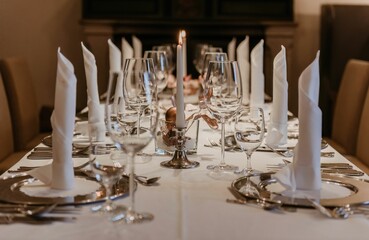 Luxury table setting for dining