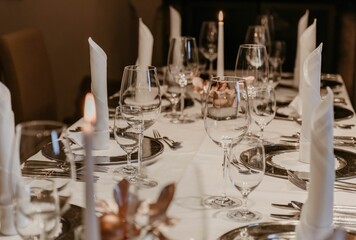 Luxury table setting for dining