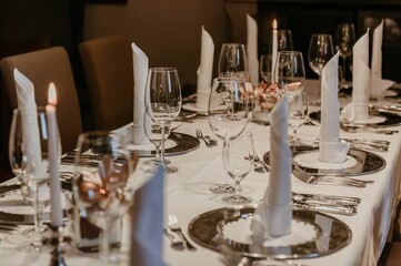 Luxury table setting for dining