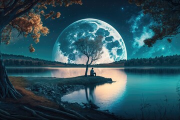 Beautiful moon scenery generated by AI