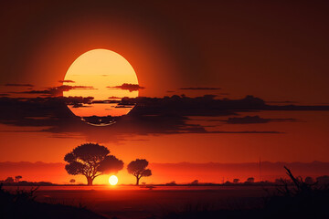 A beautiful natural landscape, illustration, AI generated