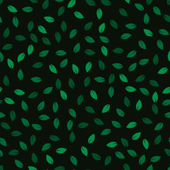 Green leaves vector seamless pattern.