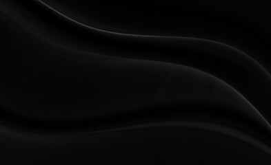 Black gray satin dark fabric texture luxurious shiny that is abstract silk cloth background with patterns soft waves blur beautiful.