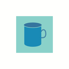 3d rendered front view of a cyan and azure cup Vector