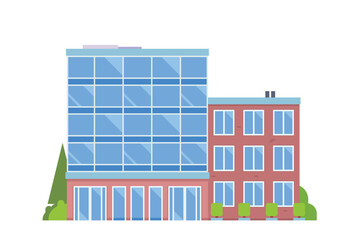 Office buildings for city illustration flat design style