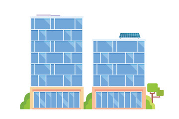Office buildings for city illustration flat design style
