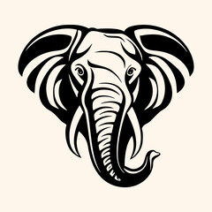 Elephant vector for logo or icon, drawing Elegant minimalist style,abstract style Illustration