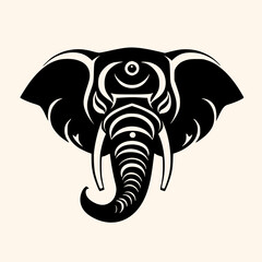 Elephant vector for logo or icon, drawing Elegant minimalist style,abstract style Illustration