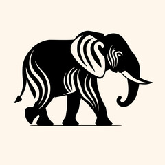 Elephant vector for logo or icon, drawing Elegant minimalist style,abstract style Illustration