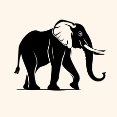 Elephant vector for logo or icon, drawing Elegant minimalist style,abstract style Illustration