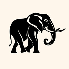 Elephant vector for logo or icon, drawing Elegant minimalist style,abstract style Illustration