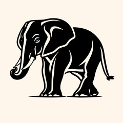 Elephant vector for logo or icon, drawing Elegant minimalist style,abstract style Illustration