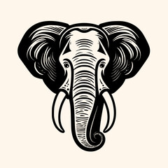 Elephant vector for logo or icon, drawing Elegant minimalist style,abstract style Illustration