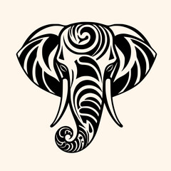 Elephant vector for logo or icon, drawing Elegant minimalist style,abstract style Illustration