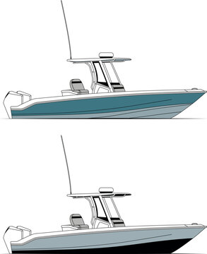 High quality yacht vector illustration, Which printable on various materials.