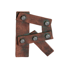 Copper Planks 3D Alphabet or Lettering - View 2