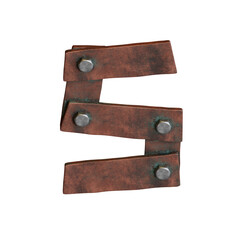 Copper Planks 3D Alphabet or Lettering - View 2