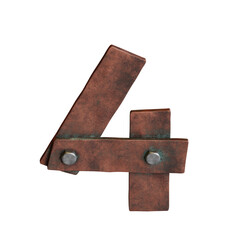 Copper Planks 3D Alphabet or Lettering - View 2