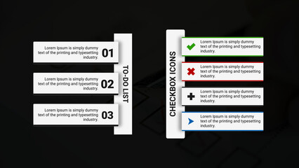 Minimalistic Text Blocks with Checkbox Icon