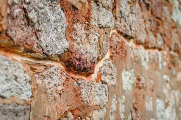 Ancient brick wall. Old wall texture background.