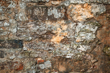Ancient brick wall. Old wall texture background.