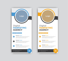 Vector digital marketing modern rack card and dl flyer or roll up banner.