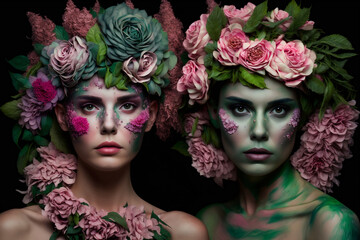 Flower Woman IA g&eacute;n&eacute;rative