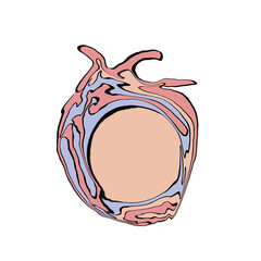 Coeur abstrait colorié